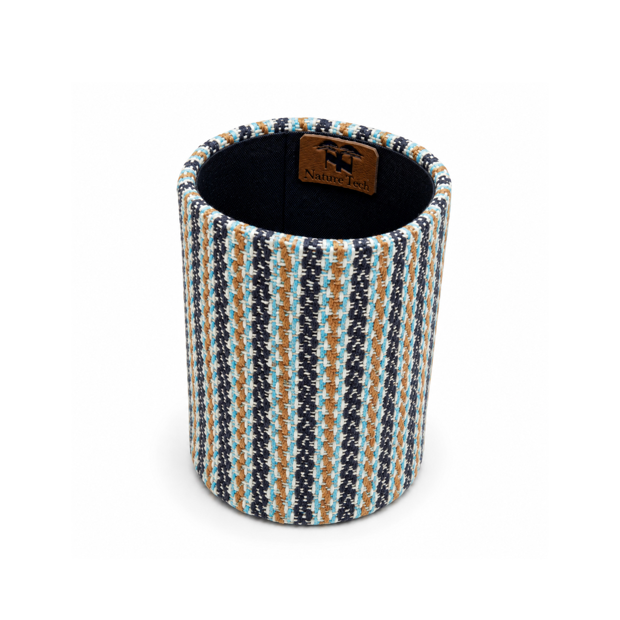Geometric Pattern Handloom Jute Pen Holder