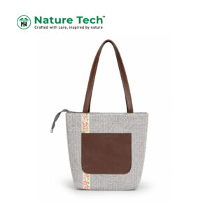 Herringbone Floral Pocket Shoulder Bag