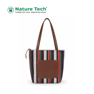 Multi-Stripe Herringbone Shoulder Bag