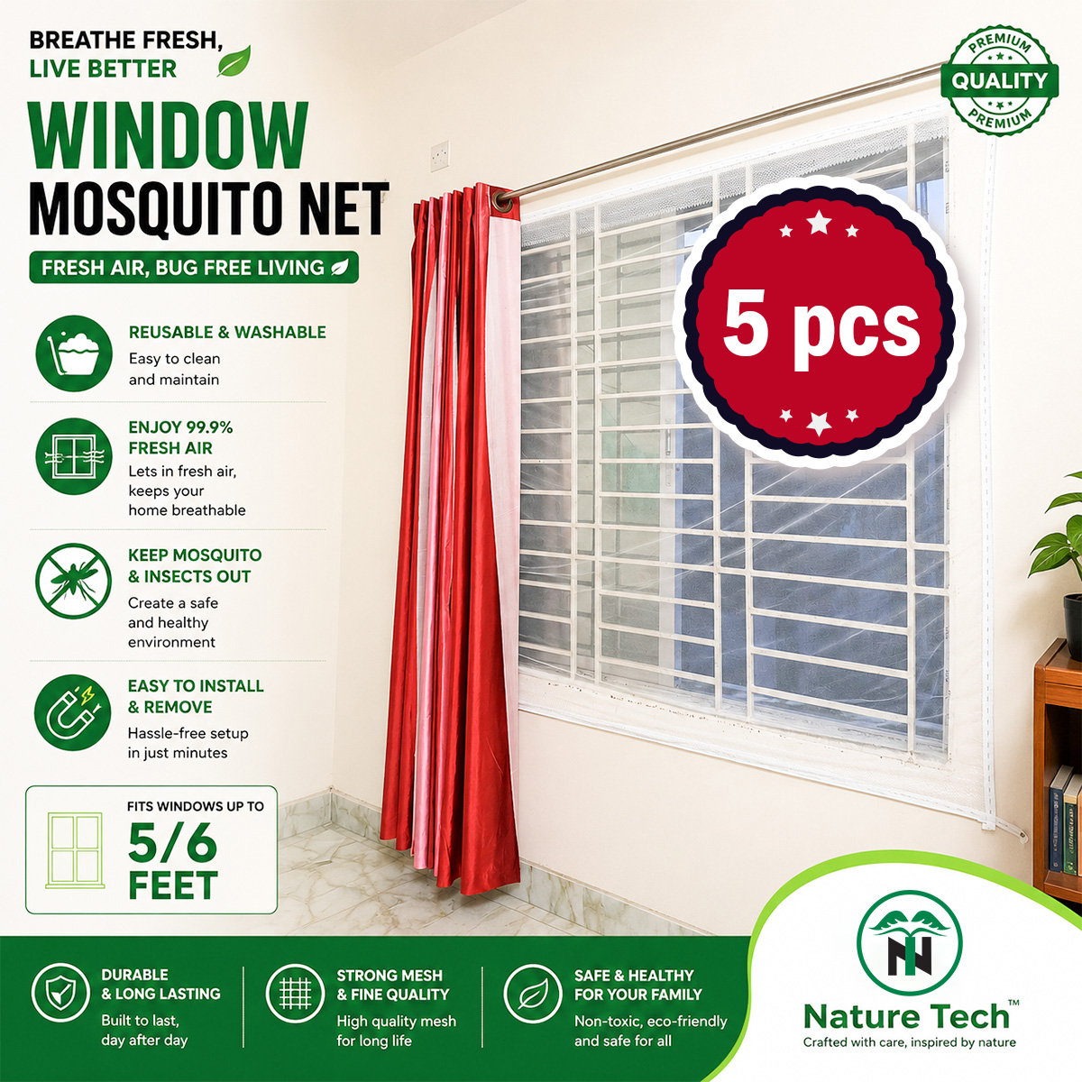 ( 5pcs ) Premium Window Anti Mosquito Net - Image 2