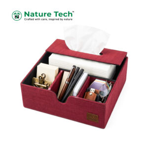 Multi-Compartment Tissue Box & Desk Organizer